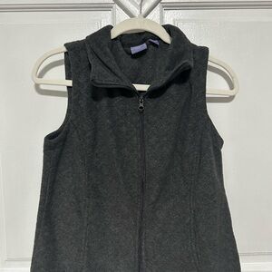 Gray Fleece Zip-Up Vest